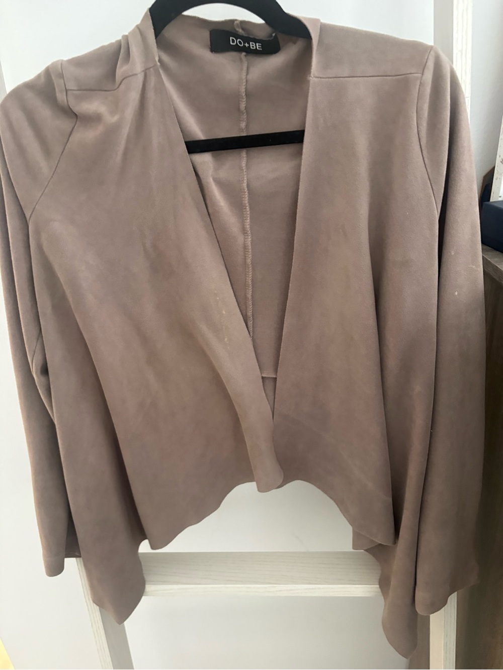 DO+BE Taupe Open-Front Draped Blazer